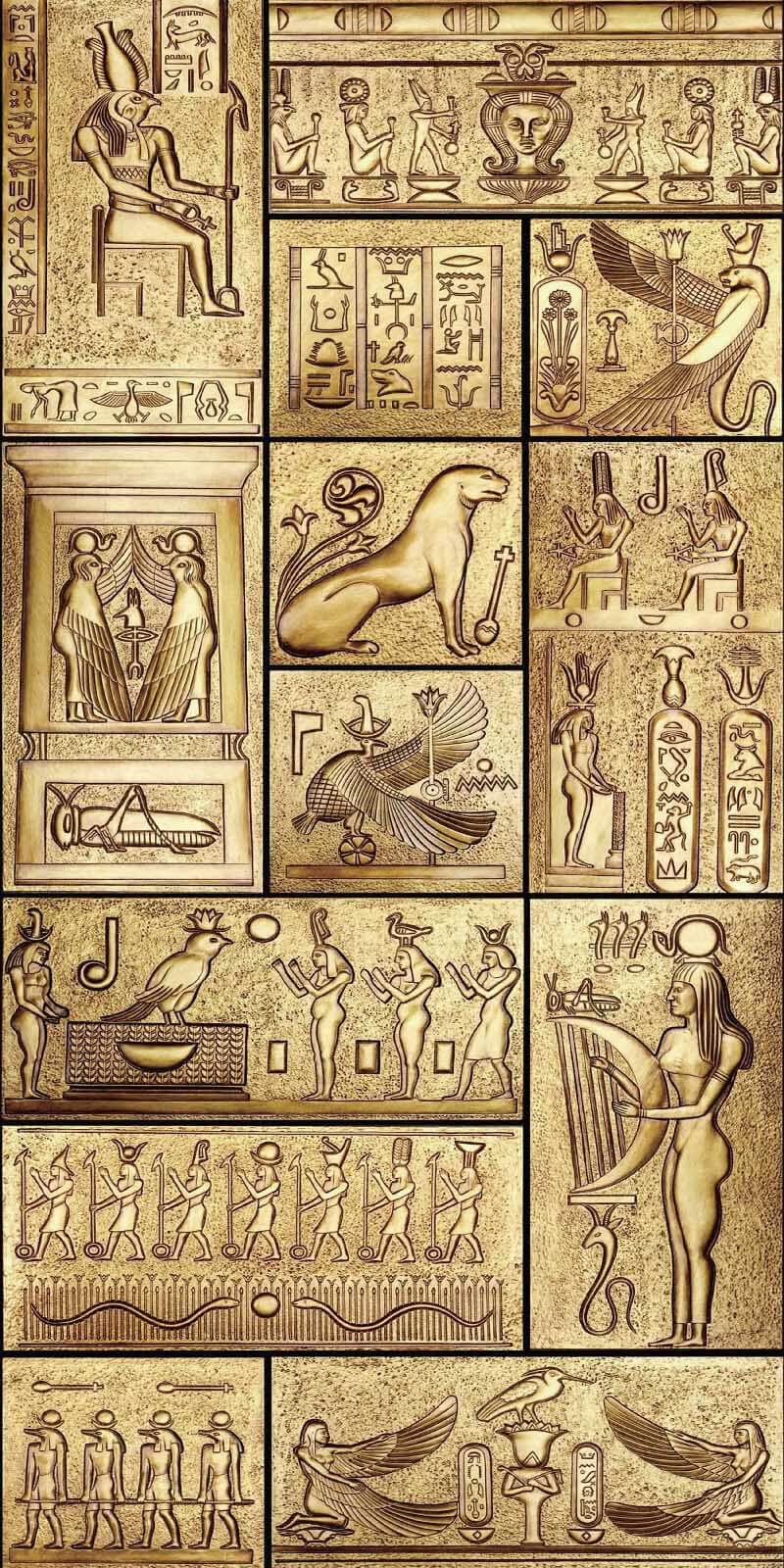 Ancient Egyptian scenes — full design