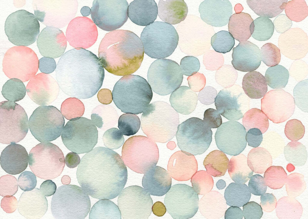 Pastel circles in watercolour — full design