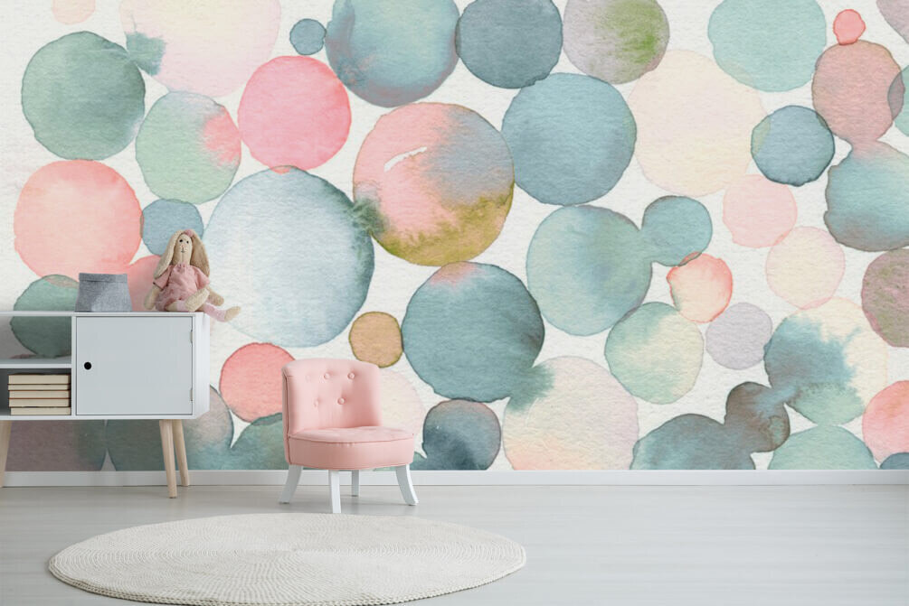 Pastel circles in watercolour — interior 1