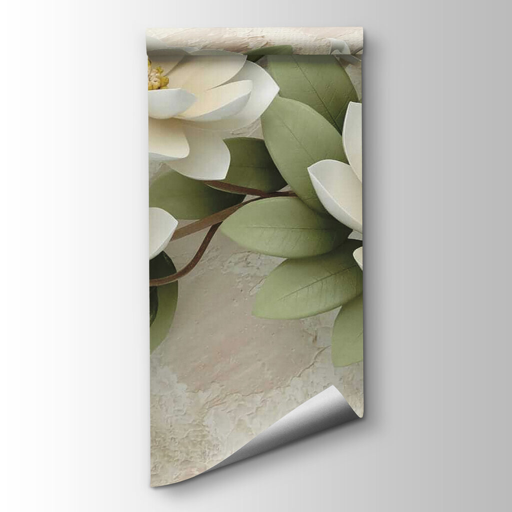 White magnolia on beige — product view