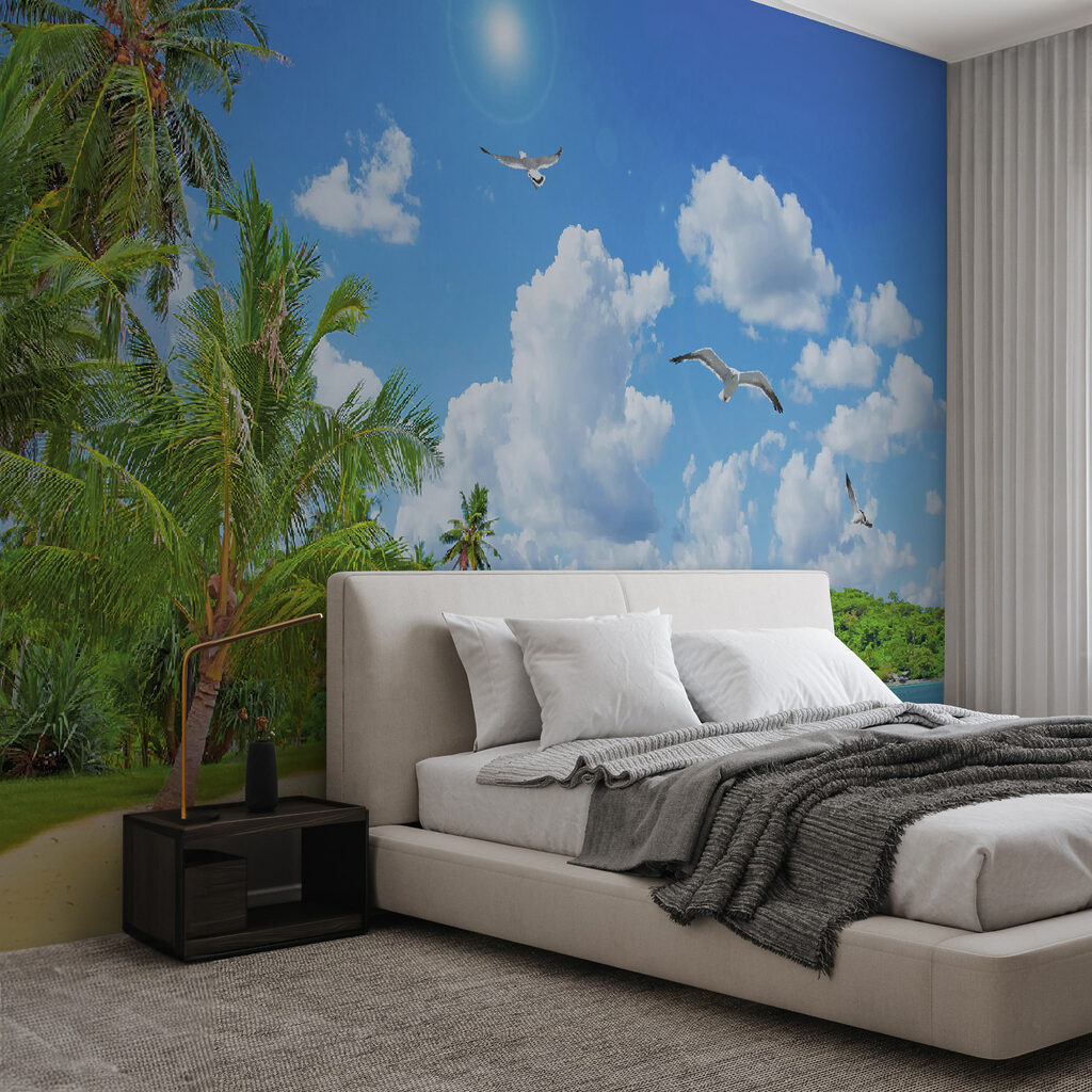 Sunny beach with palms — interior 11