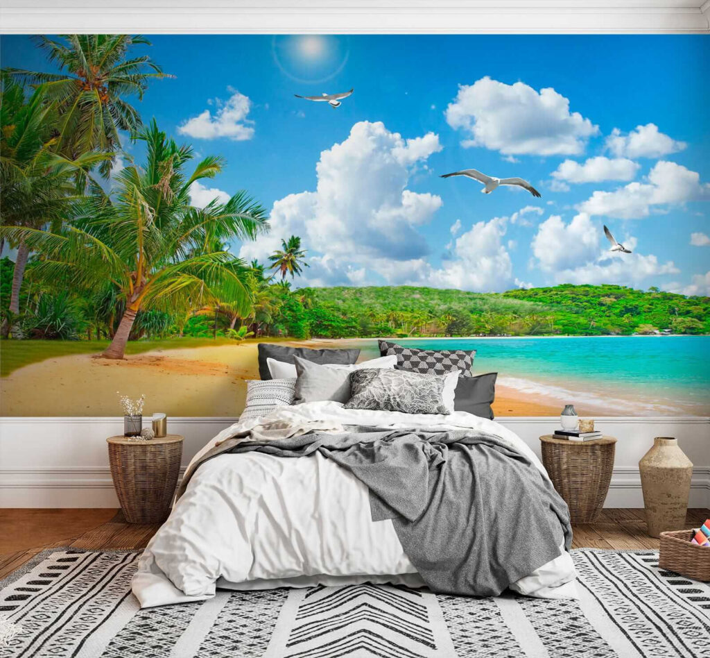 Sunny beach with palms — interior 3