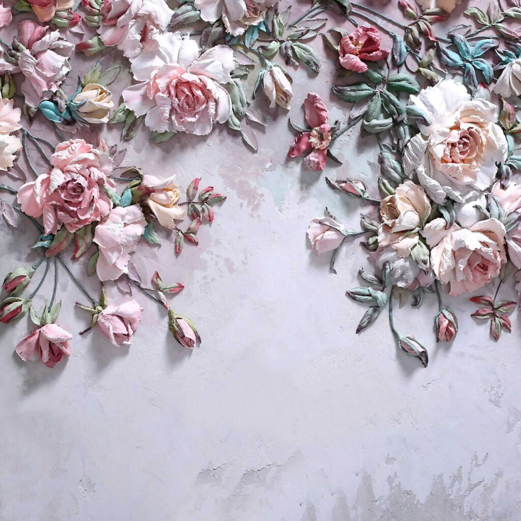 Old pink rose vines — full design