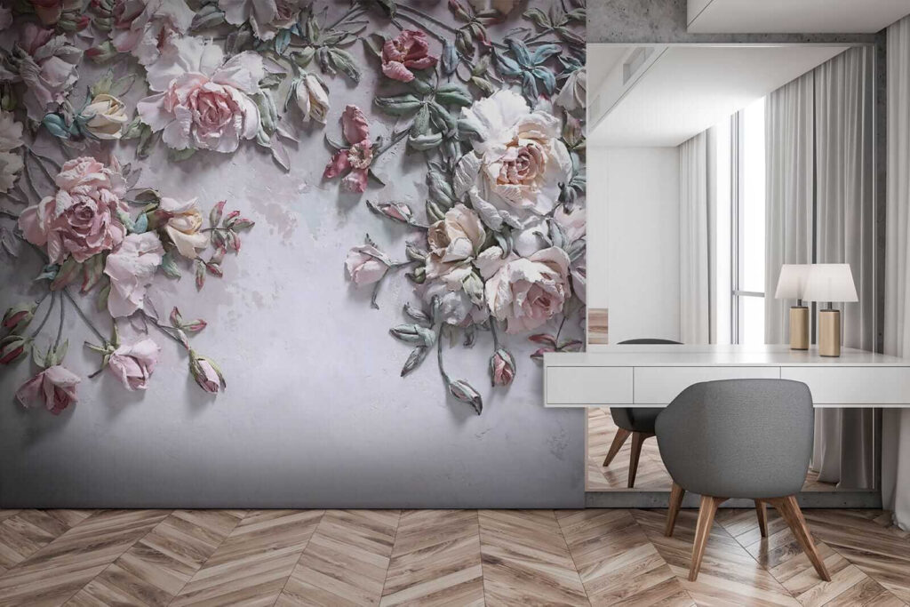 Old pink rose vines — interior 7