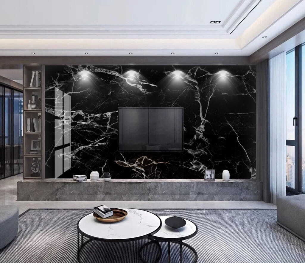 White veins on black — interior 1
