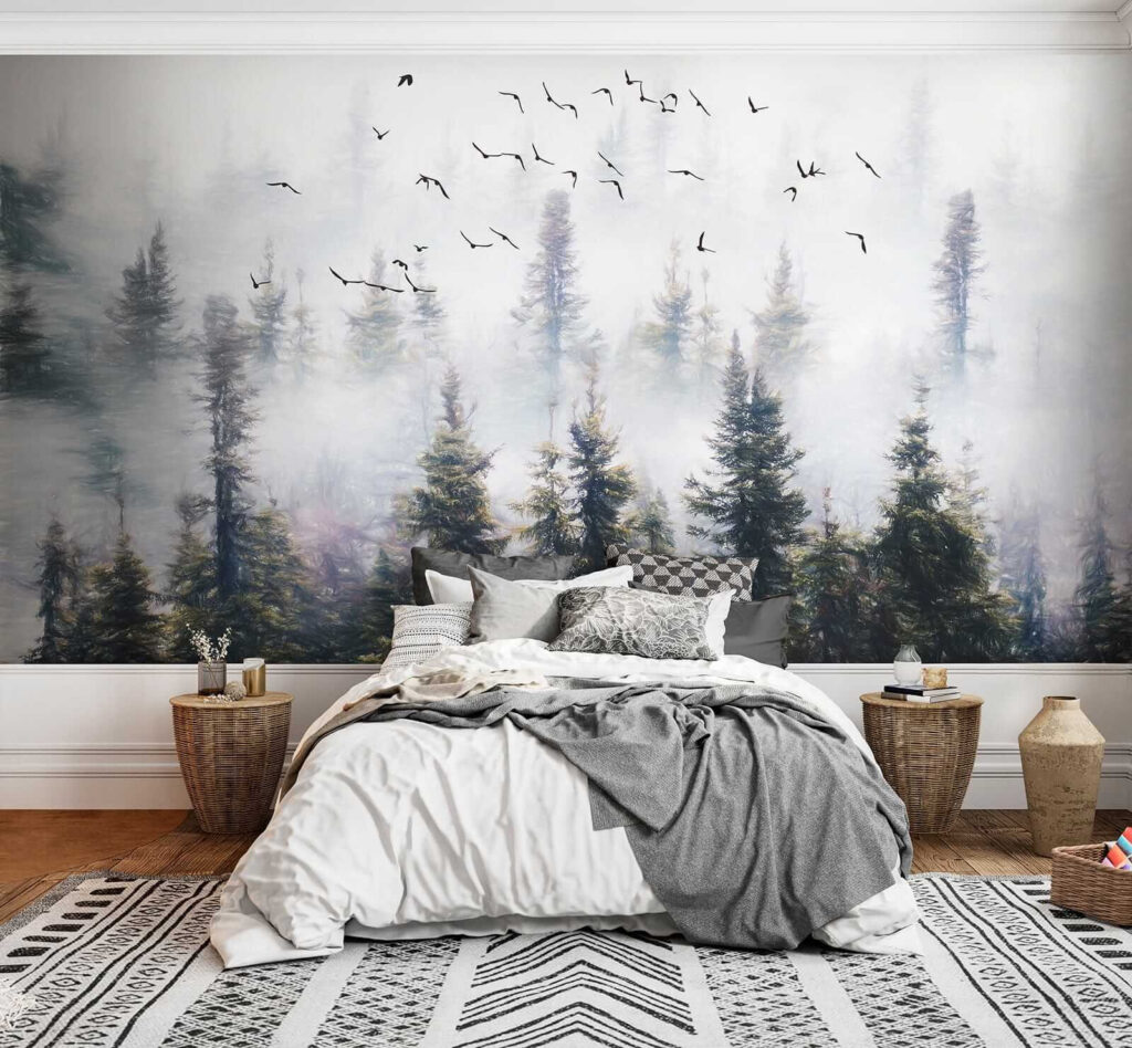 Birds above forest mist — interior 4