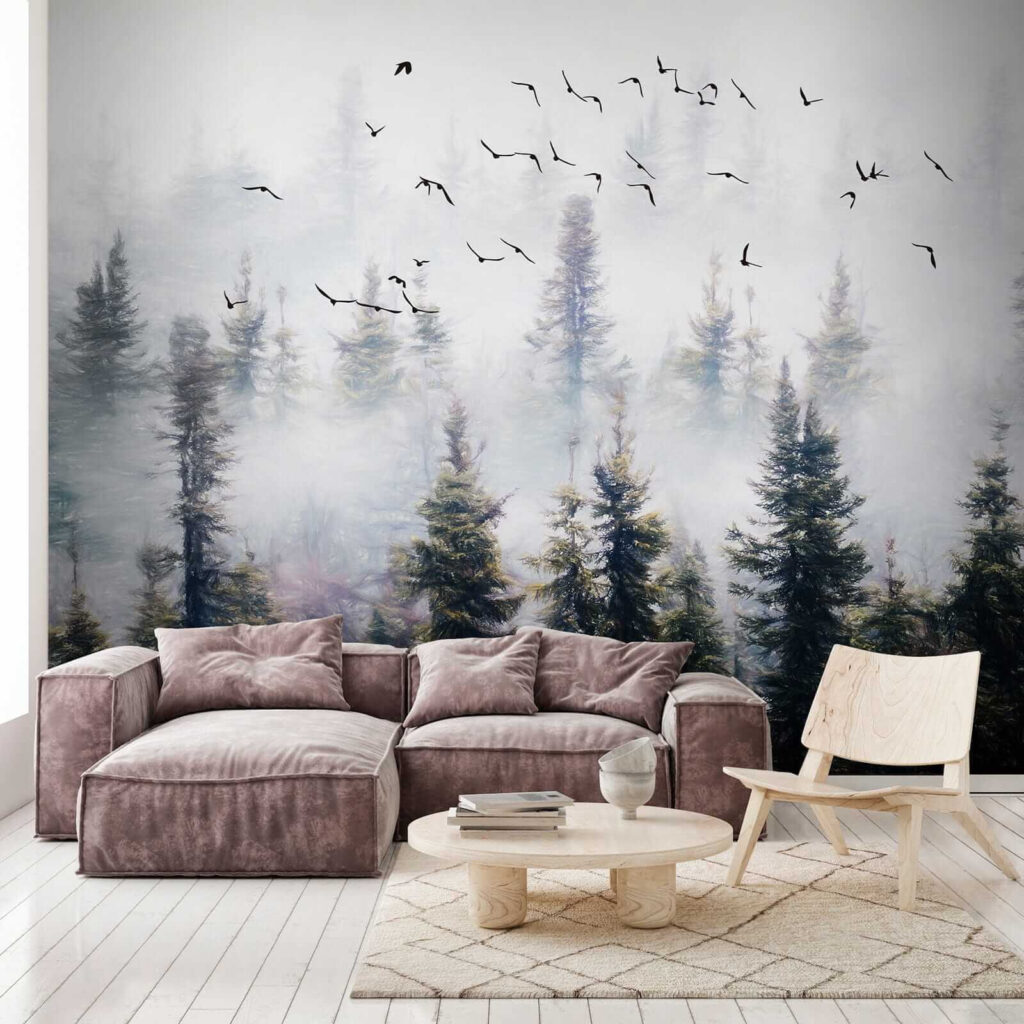 Birds above forest mist — interior 5