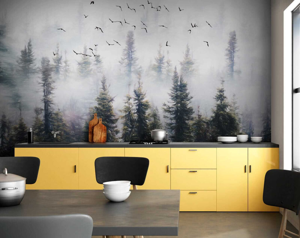 Birds above forest mist — interior 8