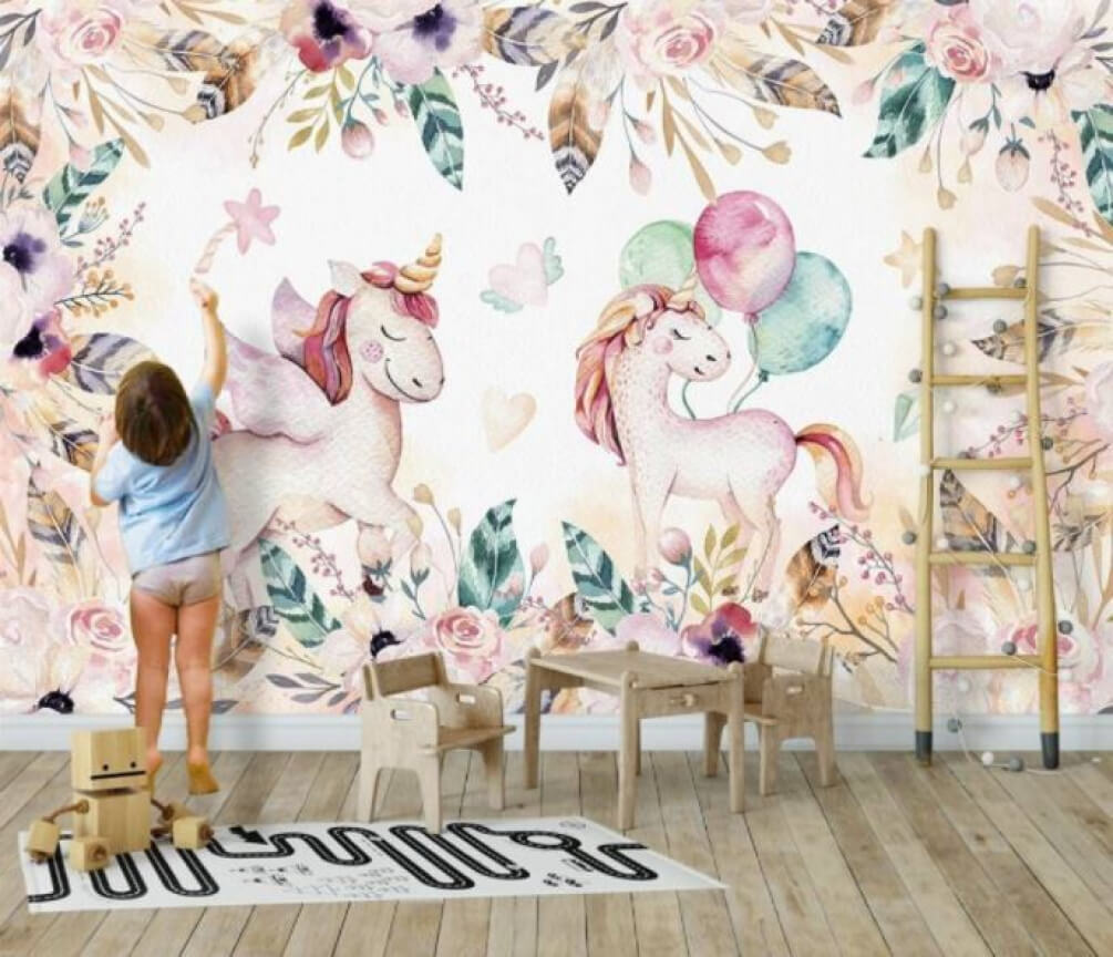 Unicorns among balloons — interior 1