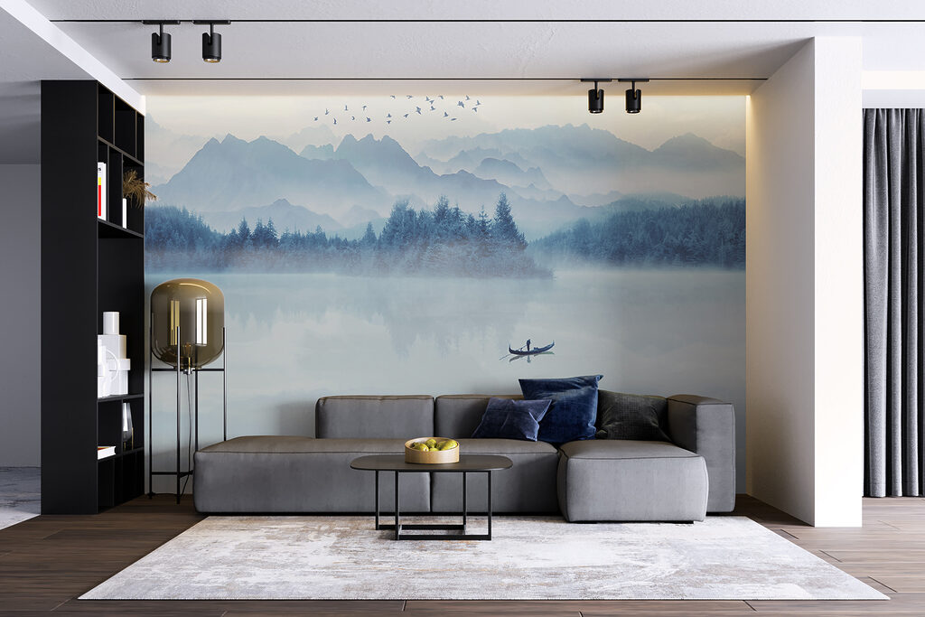 Boat on mountain water — interior 3
