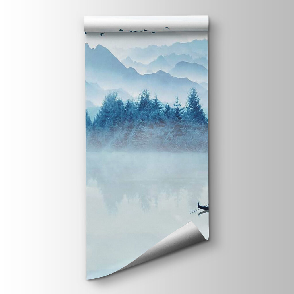 Boat on mountain water — product view