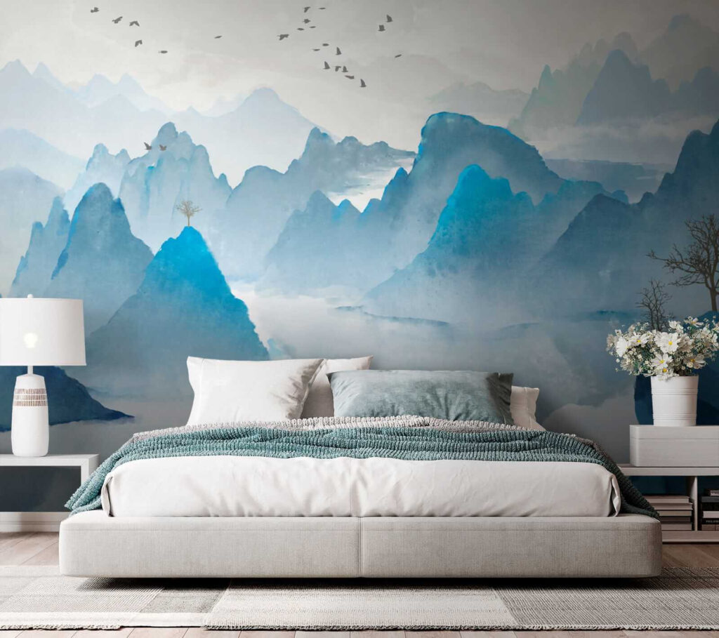 Blue peaks over water — interior 4