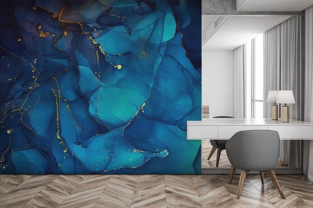 Deep blue with gold — interior 1