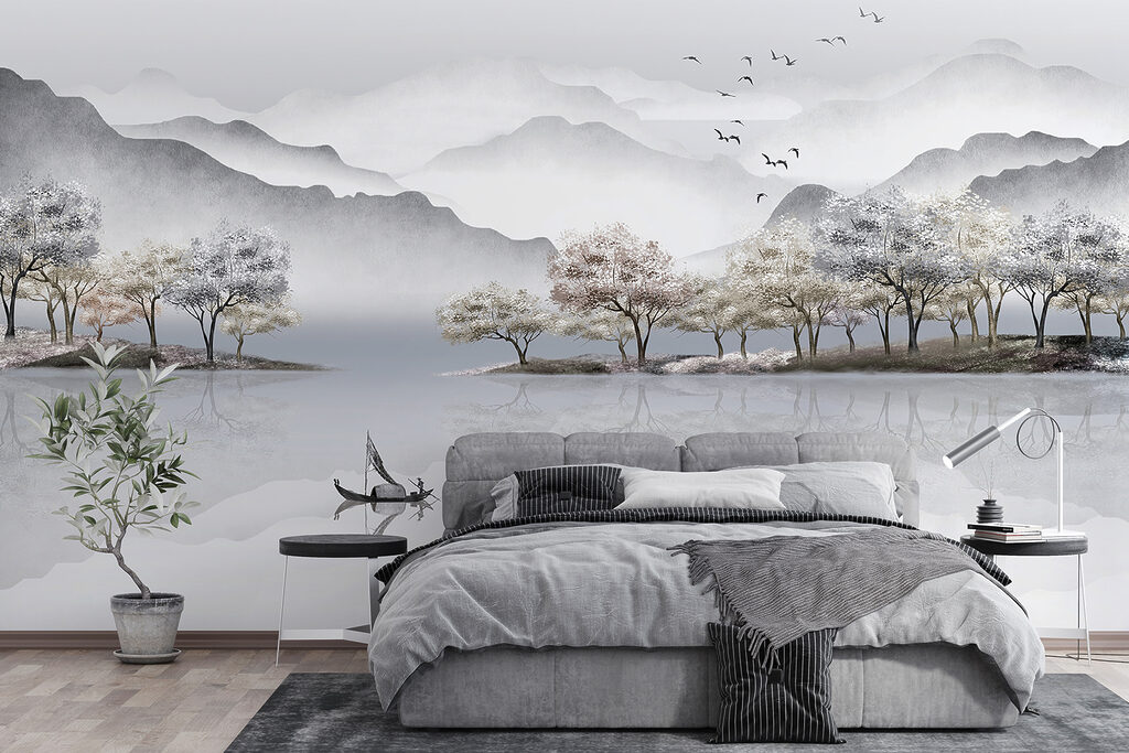 Misty peaks over water — interior 2