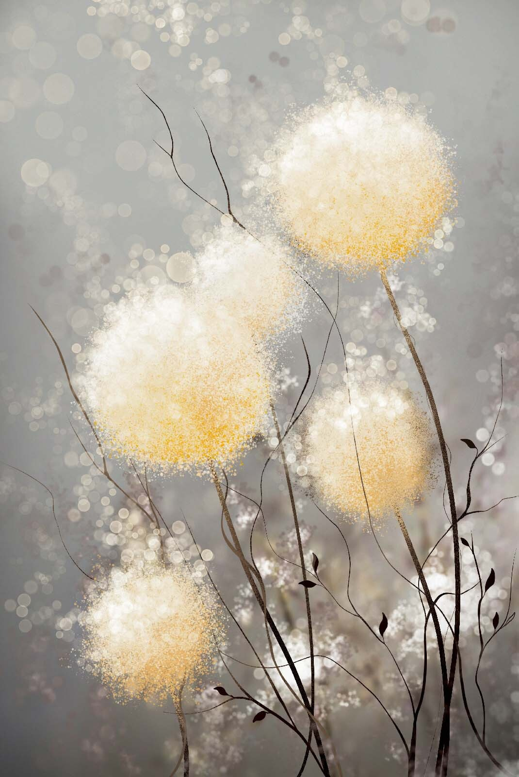 Round blooms on stems — full design