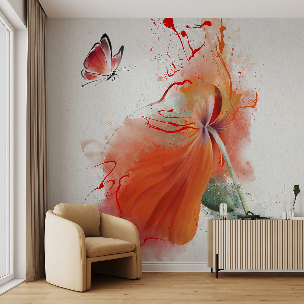Butterfly by orange flower — interior 3