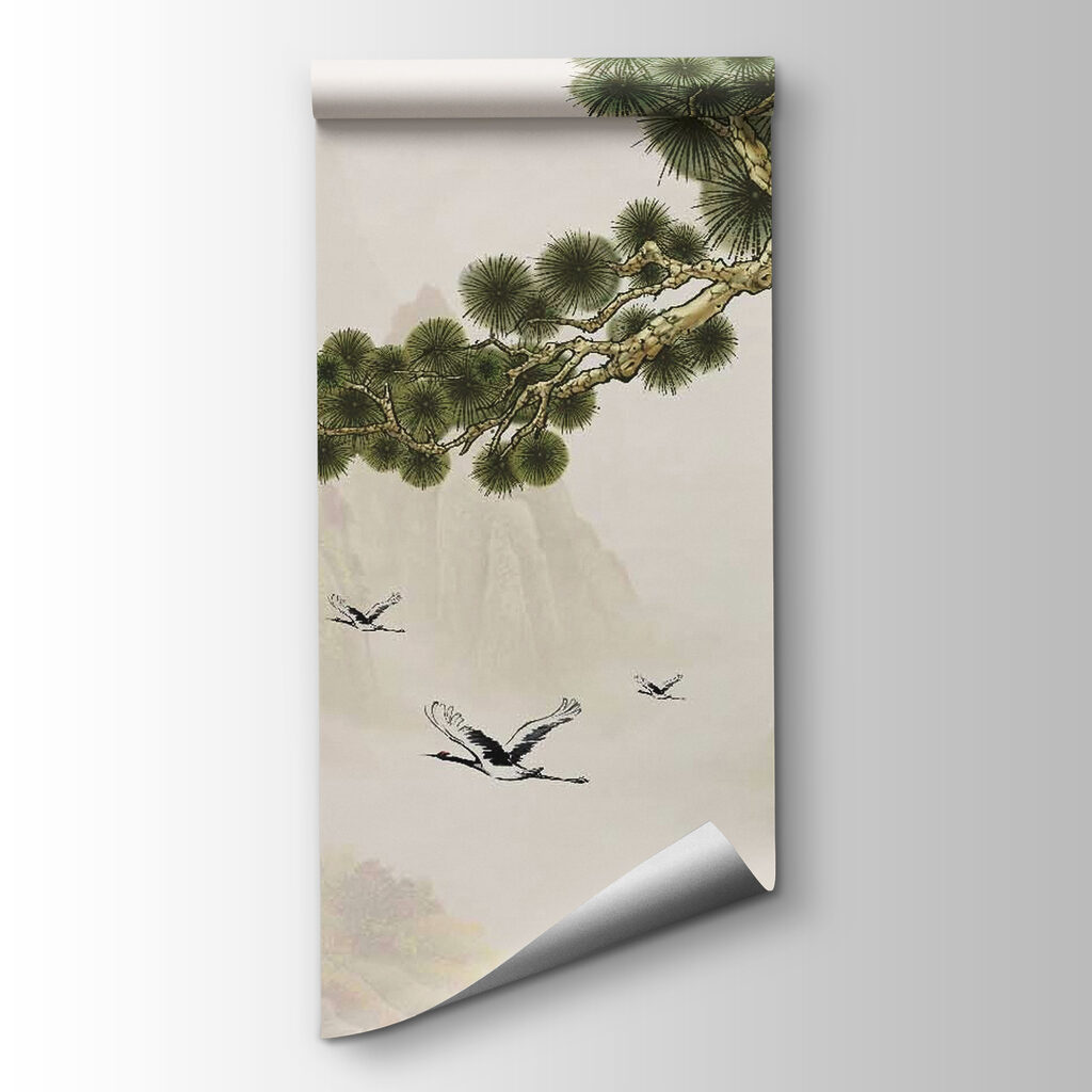 Cranes under pine branch — product view