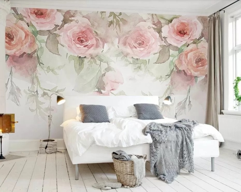 Pink roses overhead — interior 1