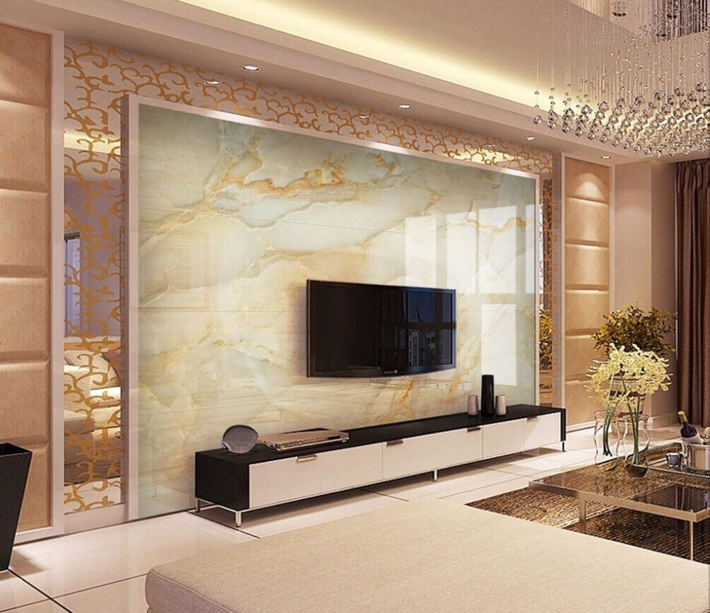 Cream areas, gold veins — interior 1
