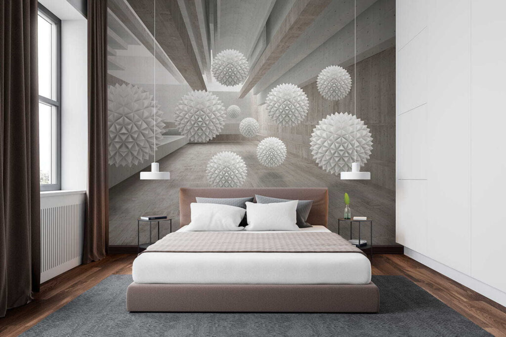 Spiky spheres in concrete — interior 1
