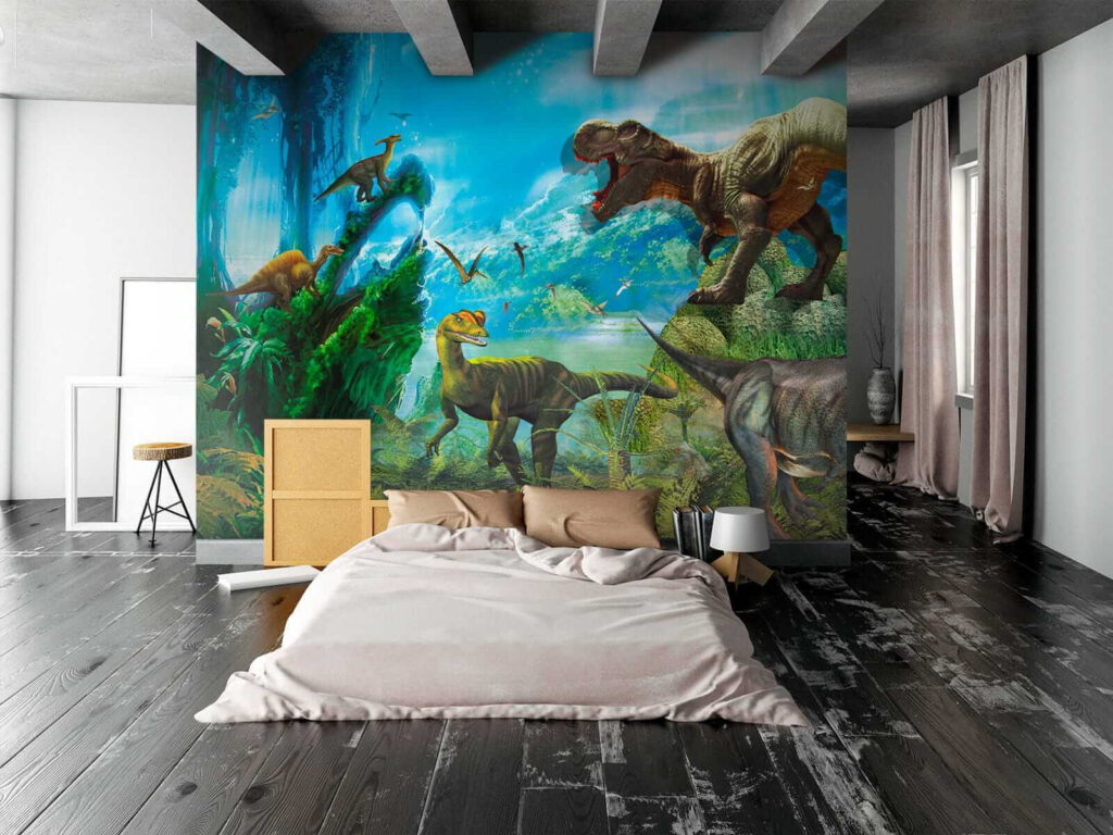 Dinosaurs in blue jungle — interior 2