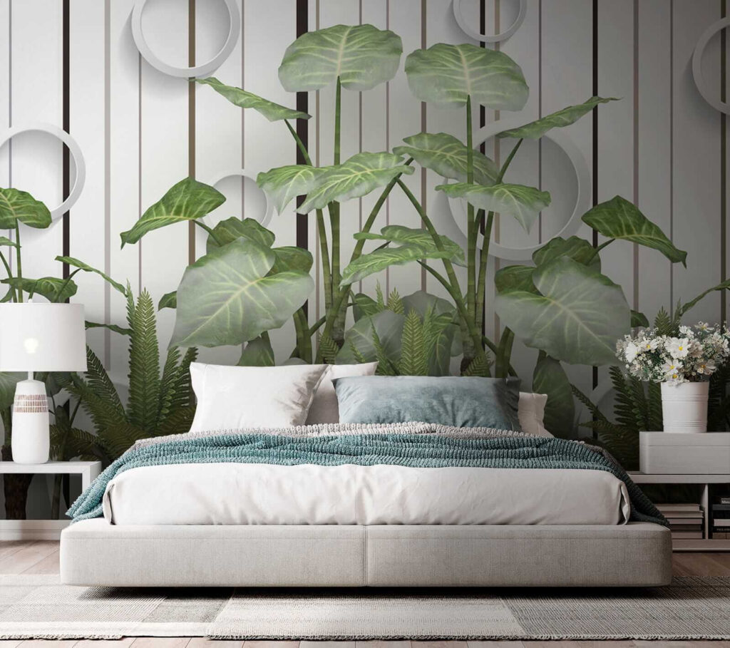 Green leaves, white circles — interior 2