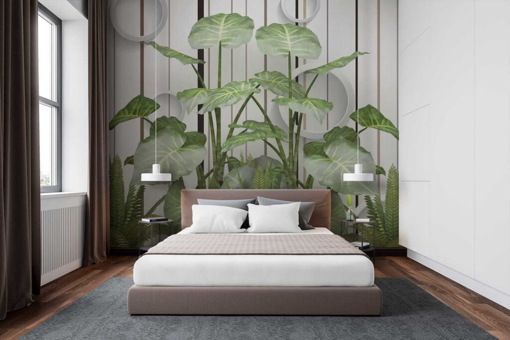 Green leaves, white circles — interior 3