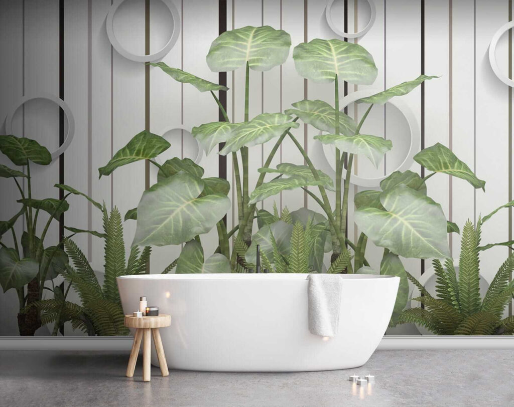 Green leaves, white circles — interior 8