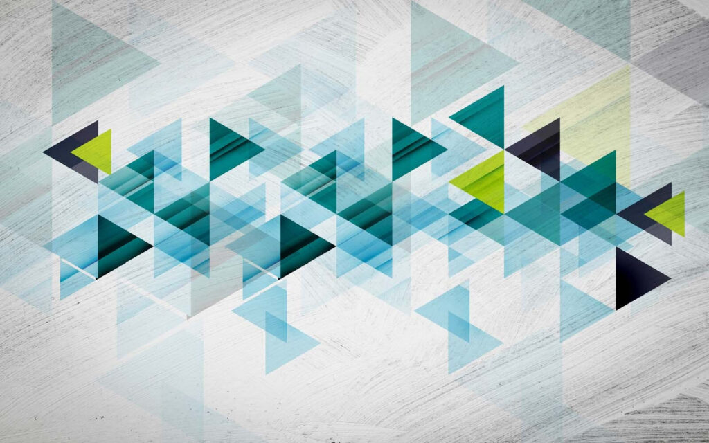Turquoise triangles with brushstrokes — full design