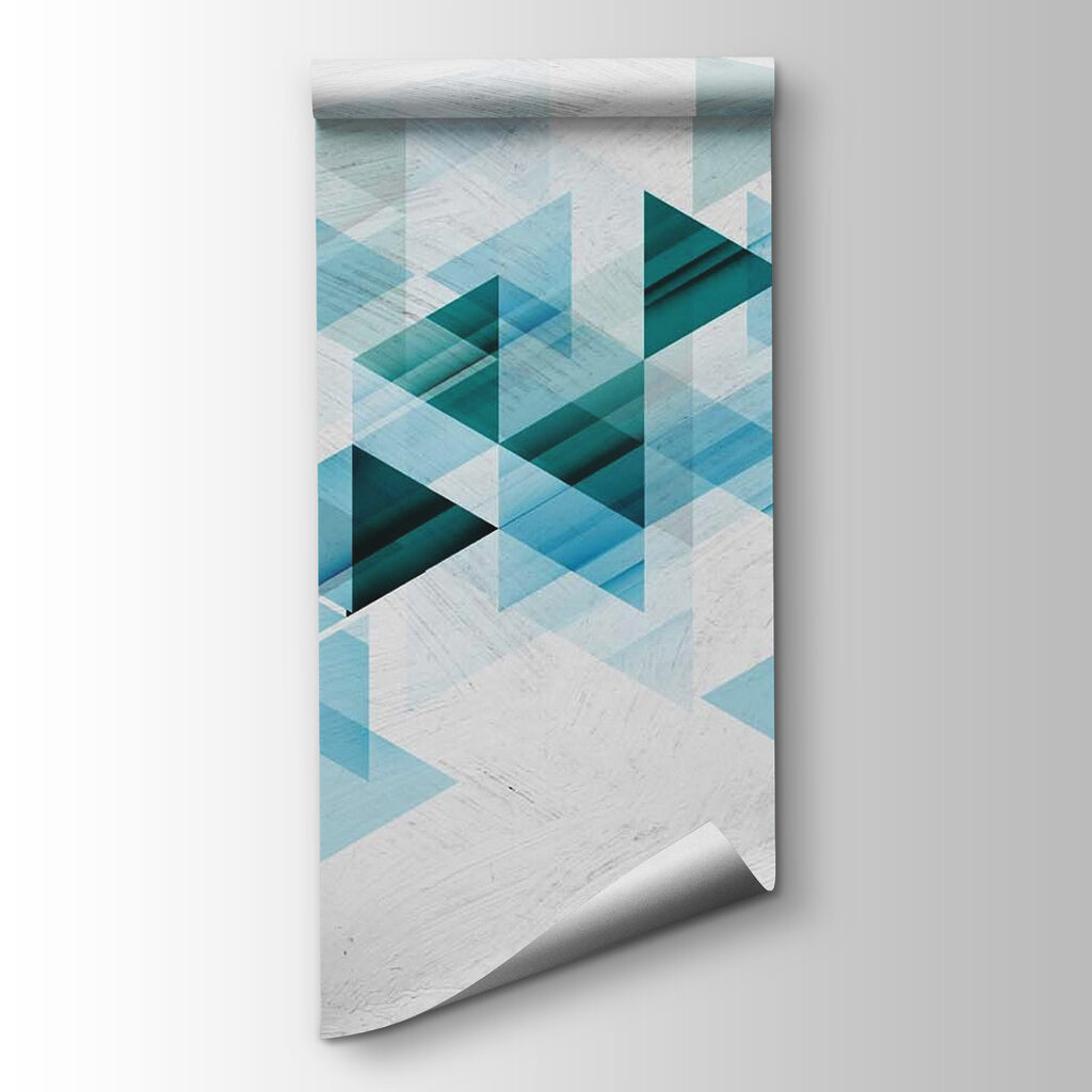 Turquoise triangles with brushstrokes — product view