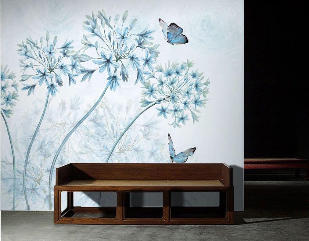 Butterflies among round blooms — interior 1