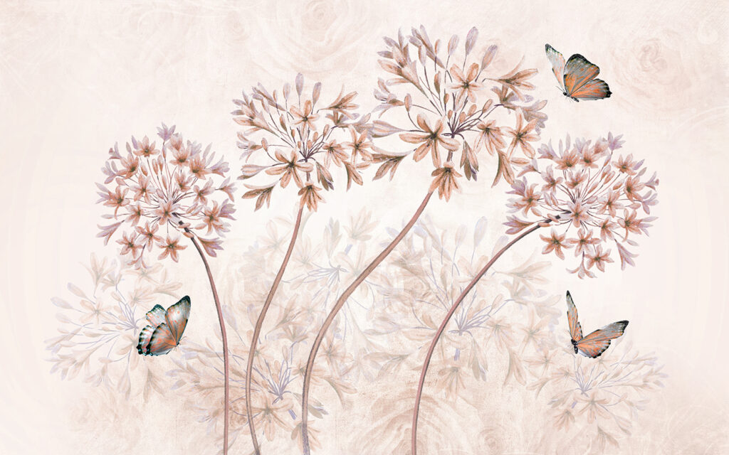 Butterflies and Alliums — full design
