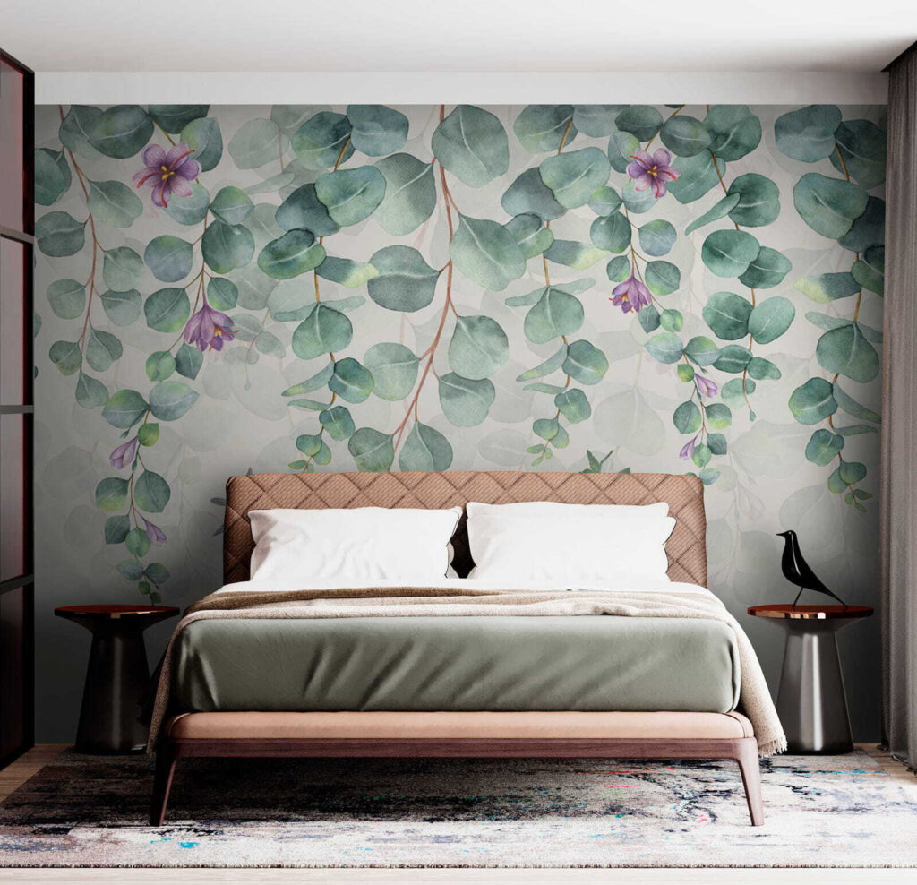 Hanging leaves, lilac blooms — interior 5