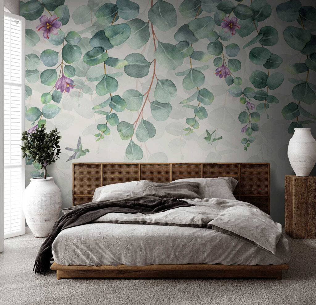 Hanging leaves, lilac blooms — interior 6