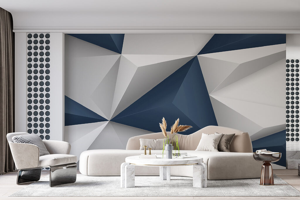 Blue and white facets — interior 2