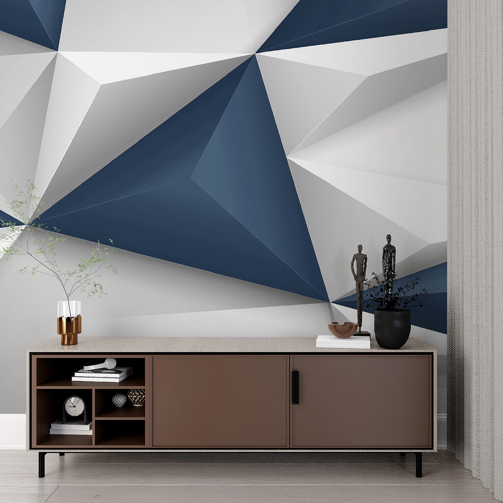 Blue and white facets — interior 3