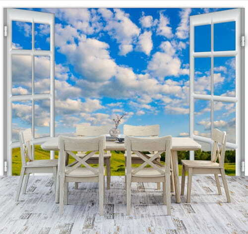 Meadow through open window — interior 1