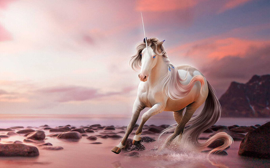 Unicorn at dusk — full design