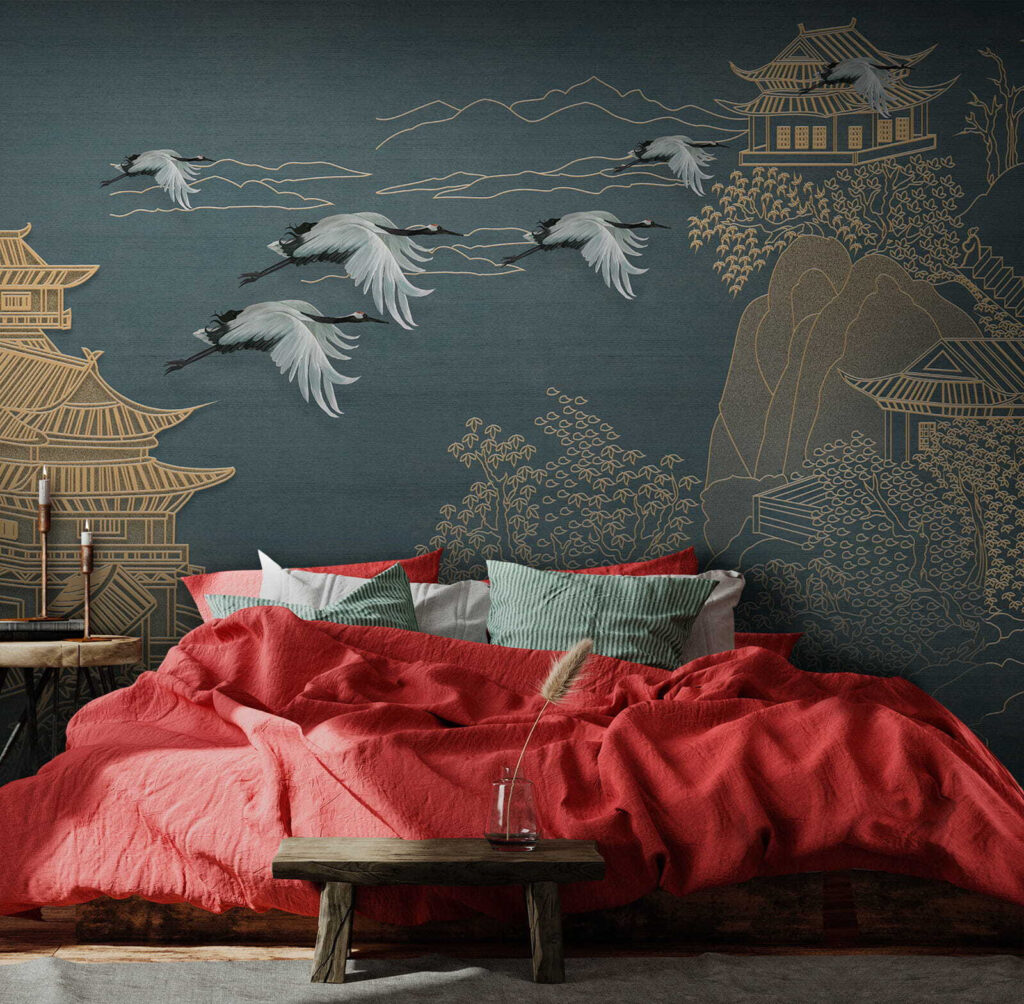 Cranes among golden pagodas — interior 2