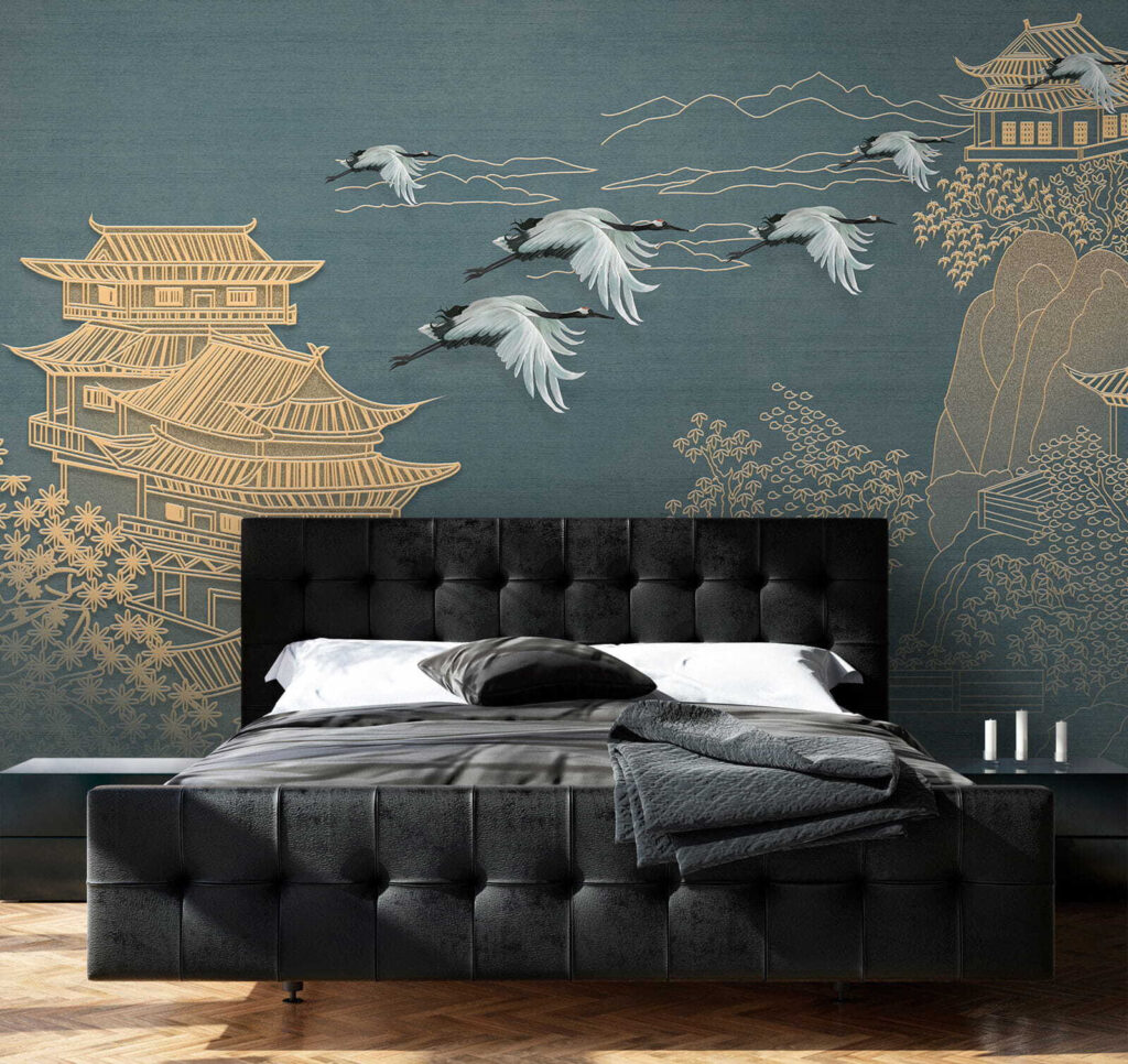 Cranes among golden pagodas — interior 3