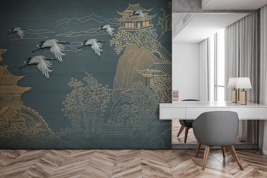 Cranes among golden pagodas — interior 4