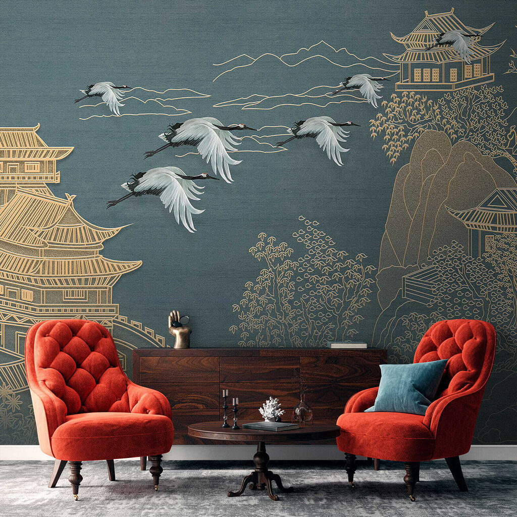 Cranes among golden pagodas — interior 13