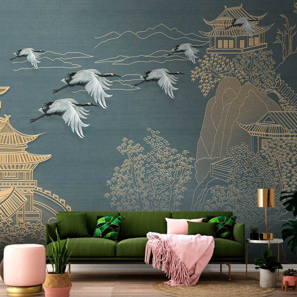 Cranes among golden pagodas — interior 8