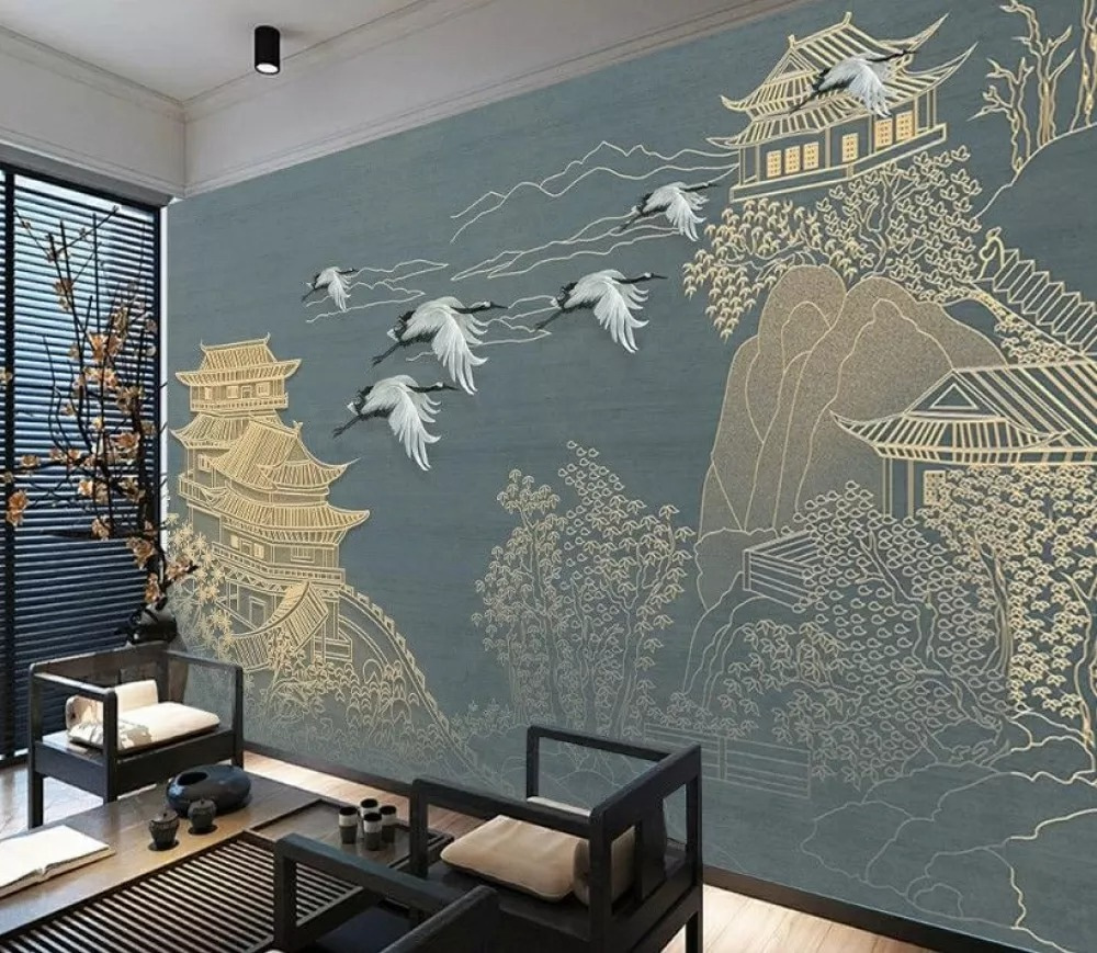Cranes among golden pagodas — interior 1