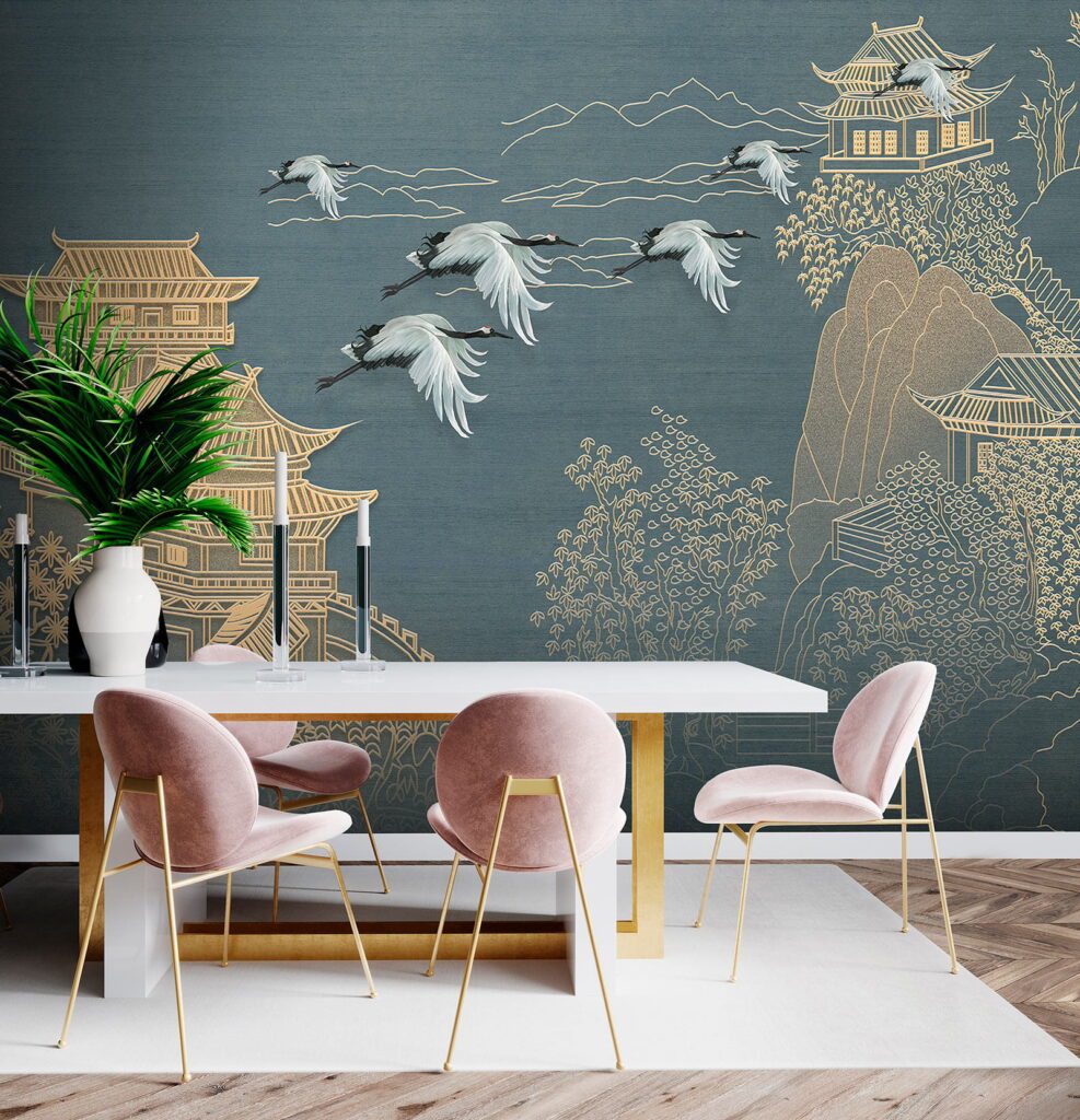 Cranes among golden pagodas — interior 9