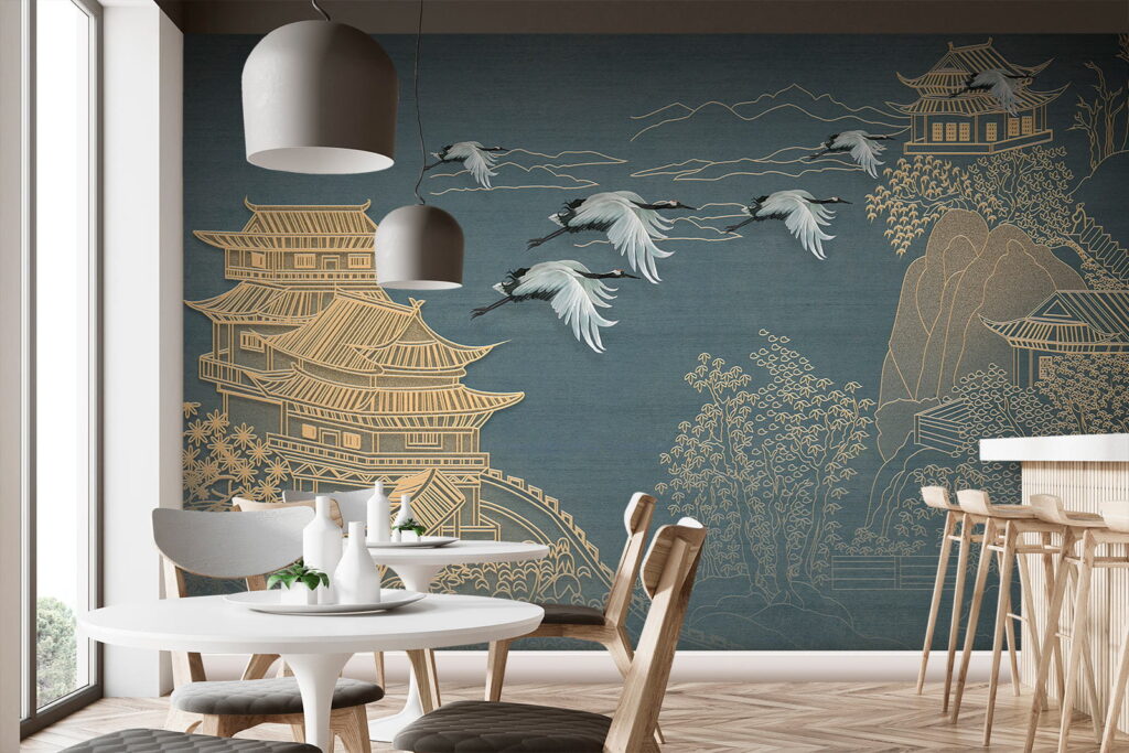 Cranes among golden pagodas — interior 10