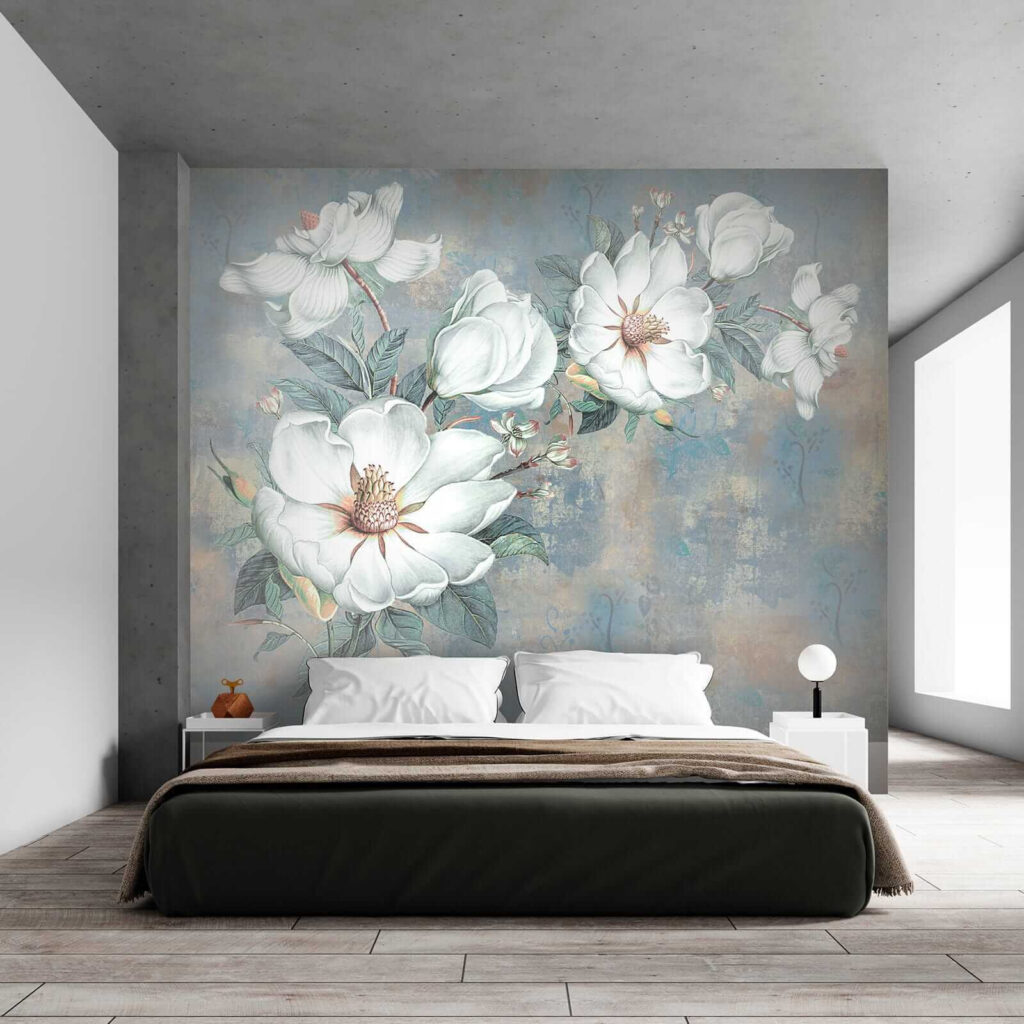 Magnolia on old blue — interior 2