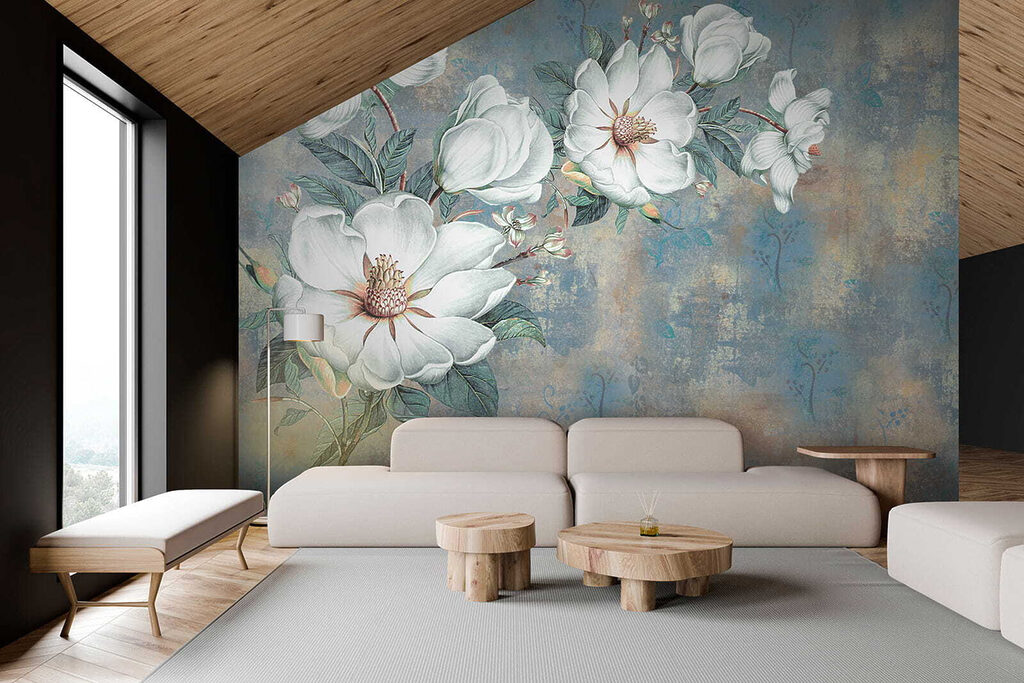 Magnolia on old blue — interior 6