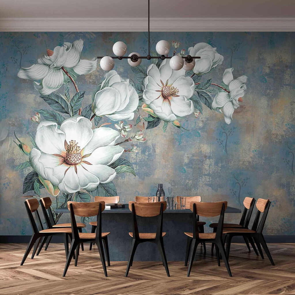 Magnolia on old blue — interior 7