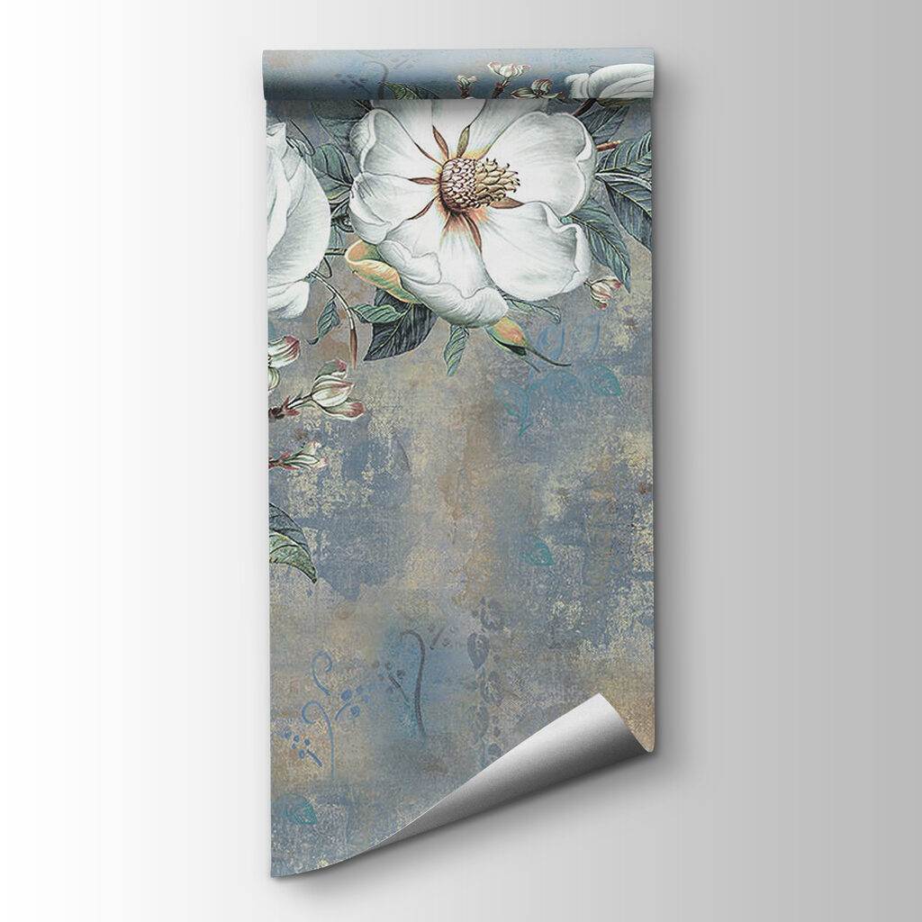 Magnolia on old blue — product view
